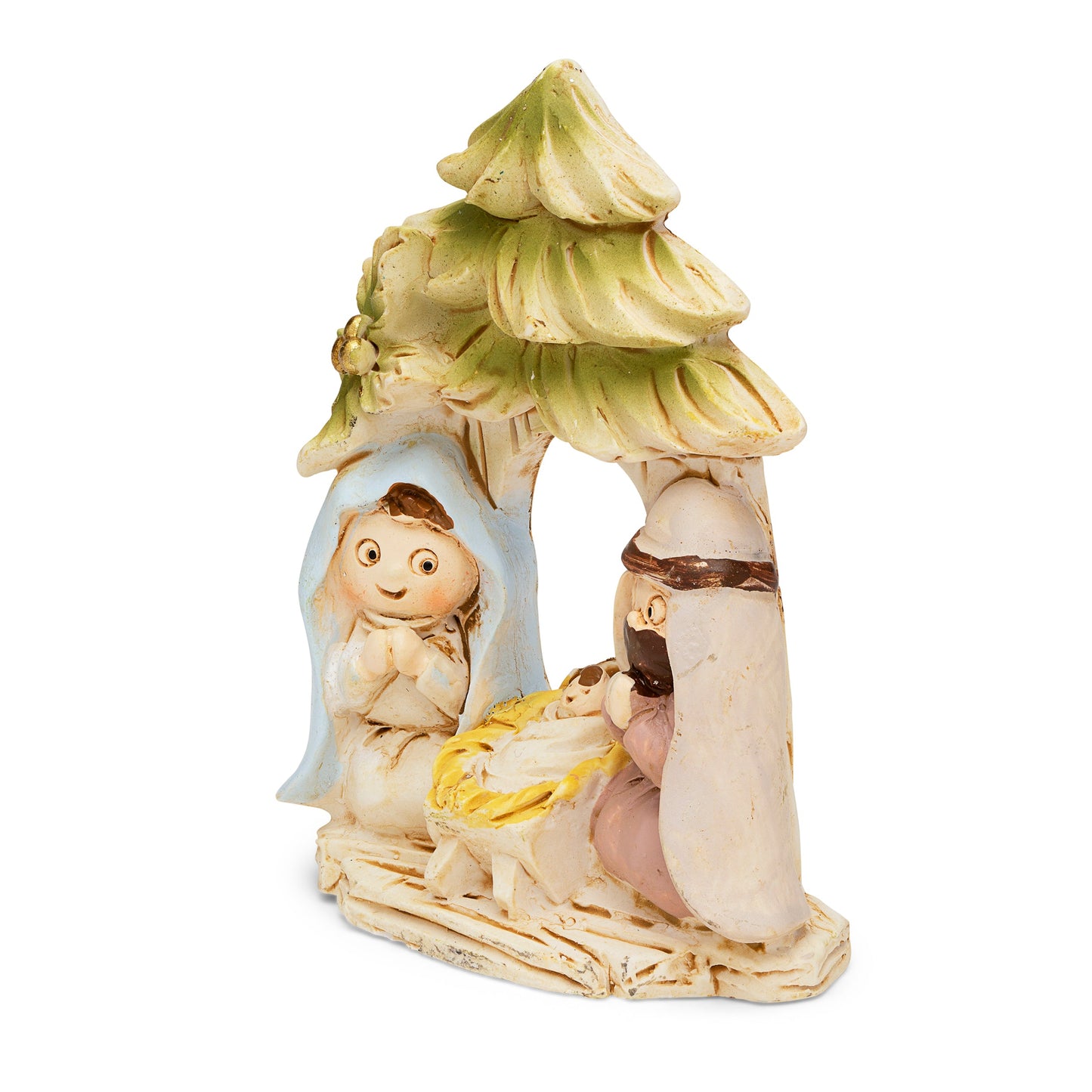 Mondo Cattolico 7 cm (2.76 in) Resin Nativity Scene With Christmas Tree