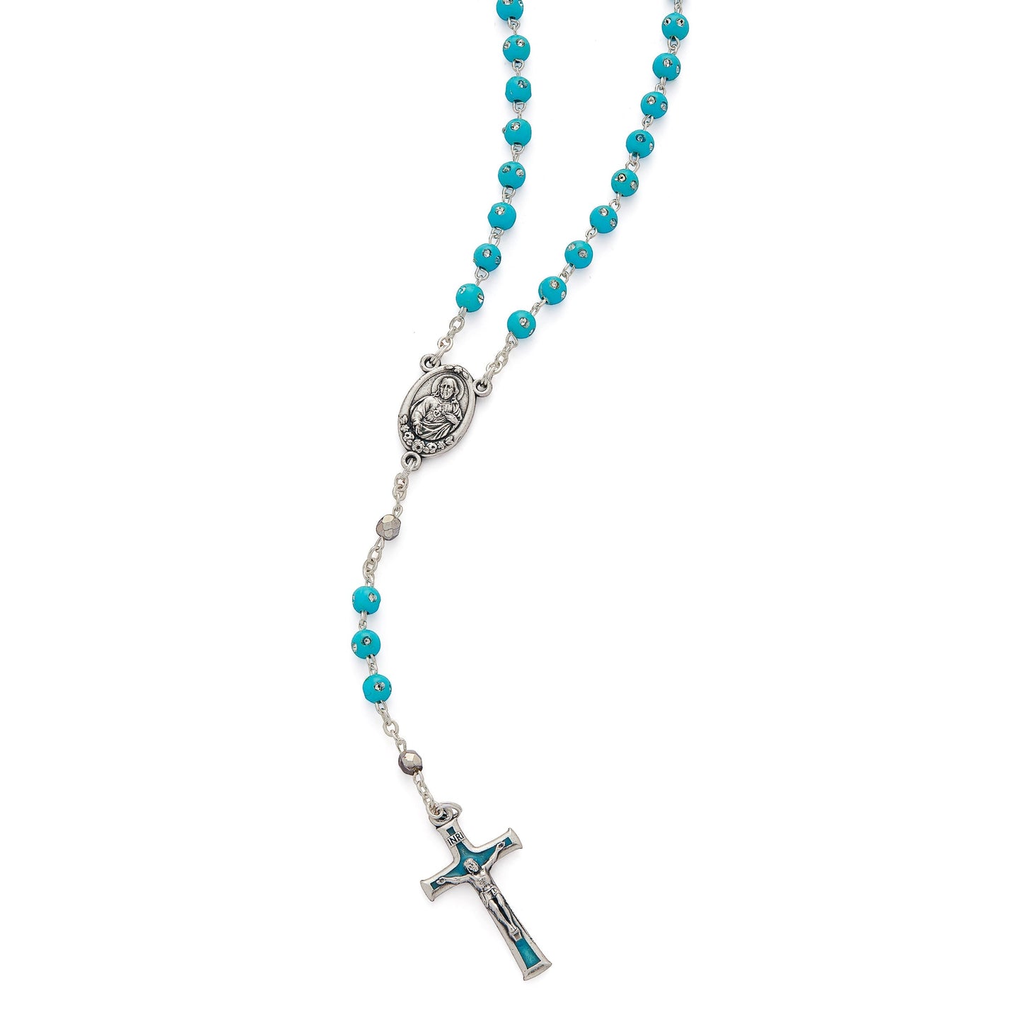 MONDO CATTOLICO Prayer Beads Resin Rosary With Strass