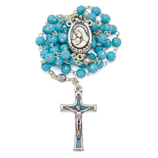 MONDO CATTOLICO Prayer Beads Resin Rosary With Strass