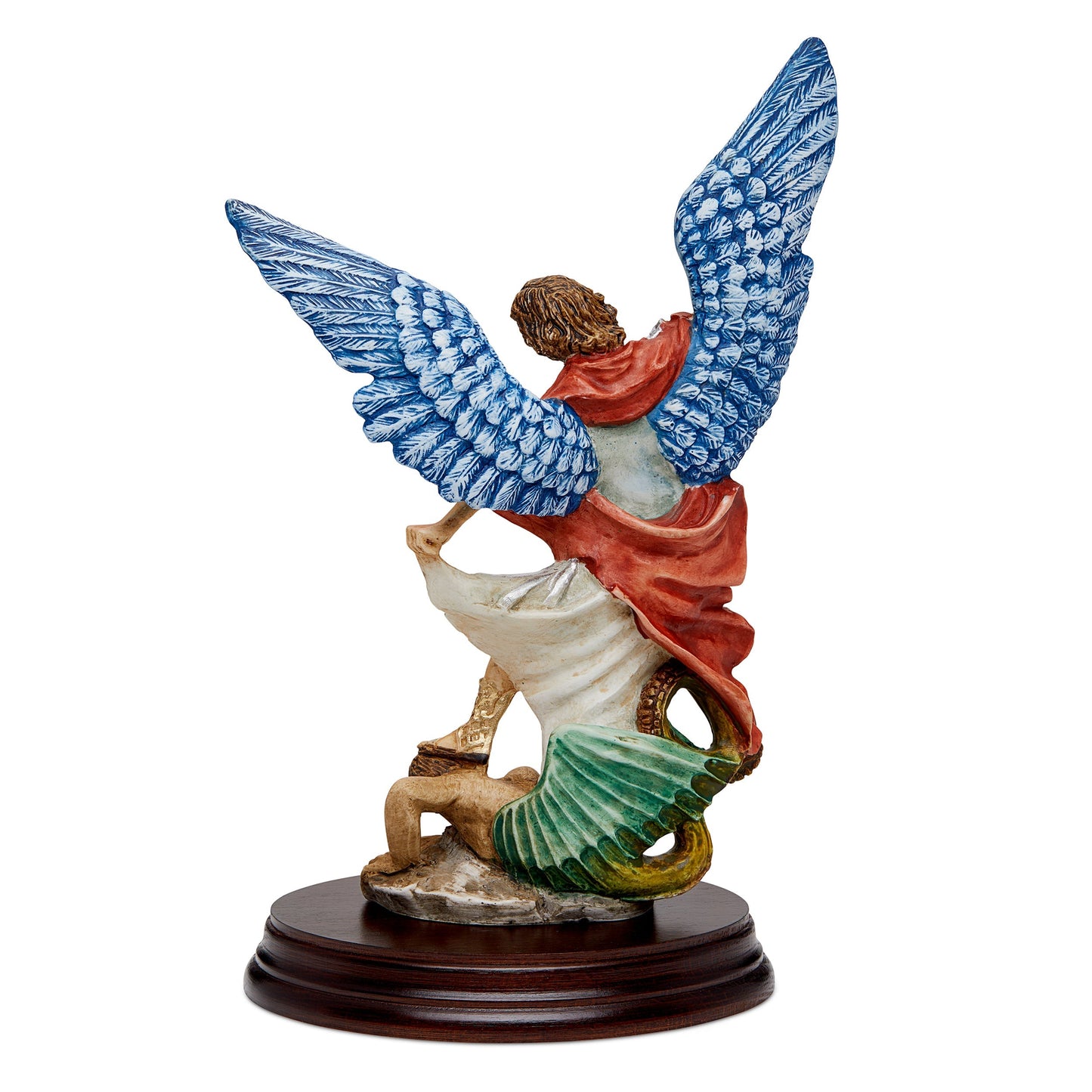 Mondo Cattolico 23 cm (9.06 in) Resin Statue of St. Michael With Wooden Base