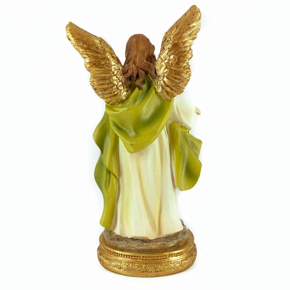 MONDO CATTOLICO 14.5 cm (5.71 in) Resin Statue of the Guardian Angel With Green Veil