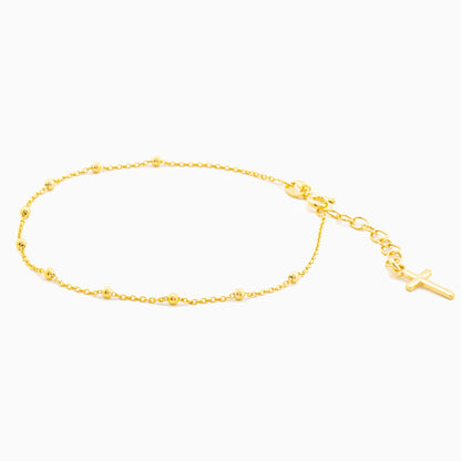 MONDO CATTOLICO Cm 18 (7.1 in) / Gold Rosary Bracelet With Cross