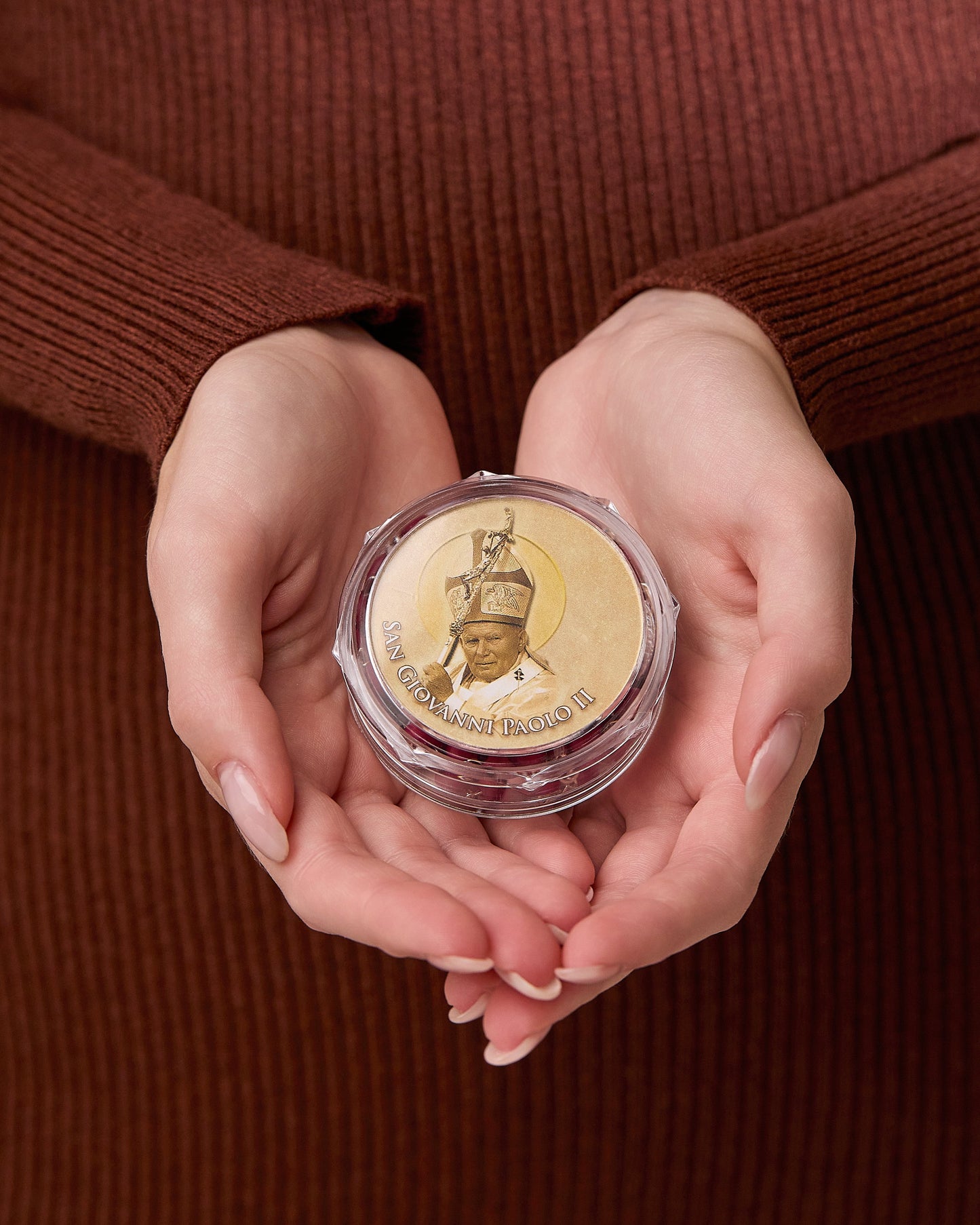 MONDO CATTOLICO ROMA Prayer Beads 44 cm (17.32 in) / 6 mm (0.23 in) Rosary of St. John Paul II with a Scent of Rose