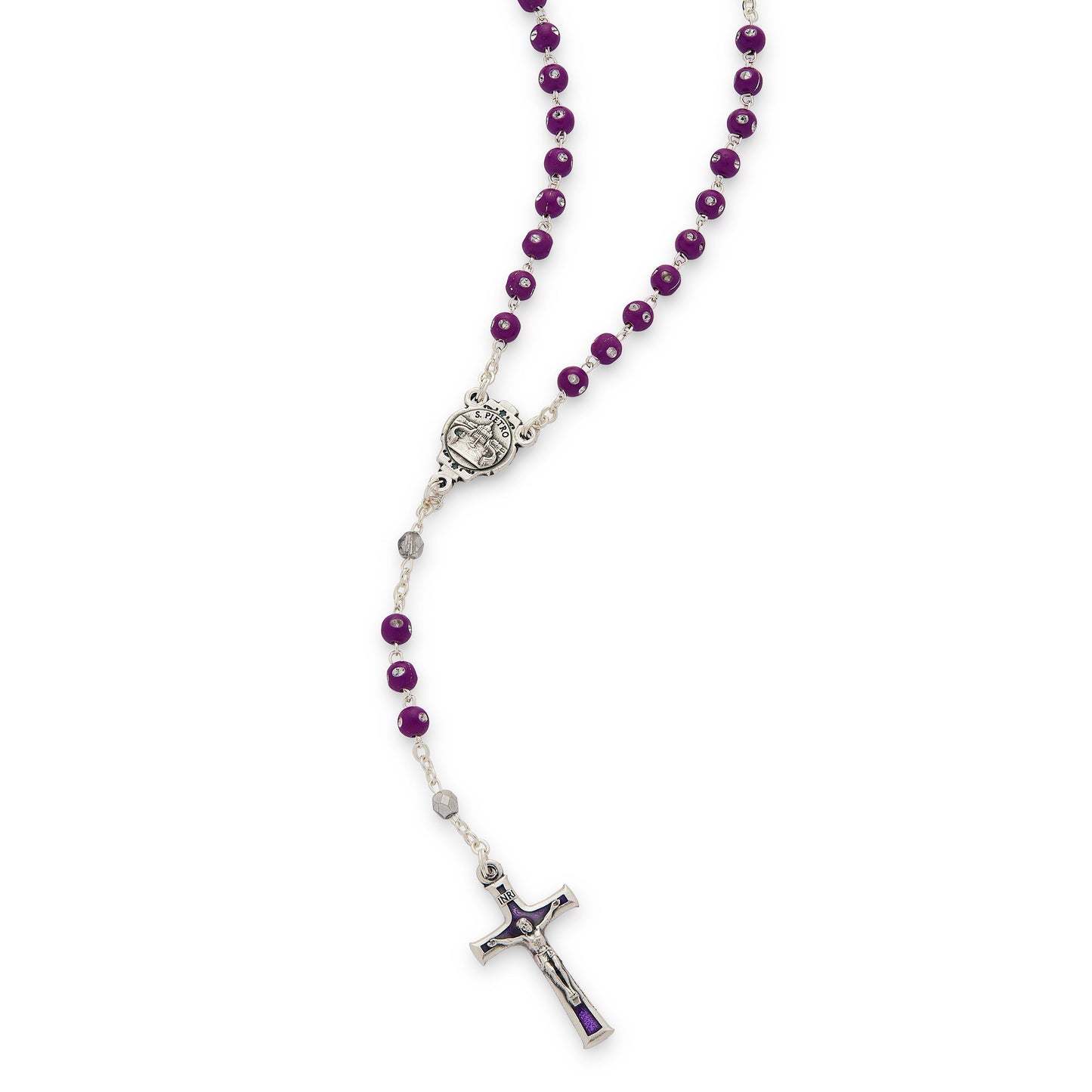 MONDO CATTOLICO Prayer Beads Rosary with Resin Beads And Strass