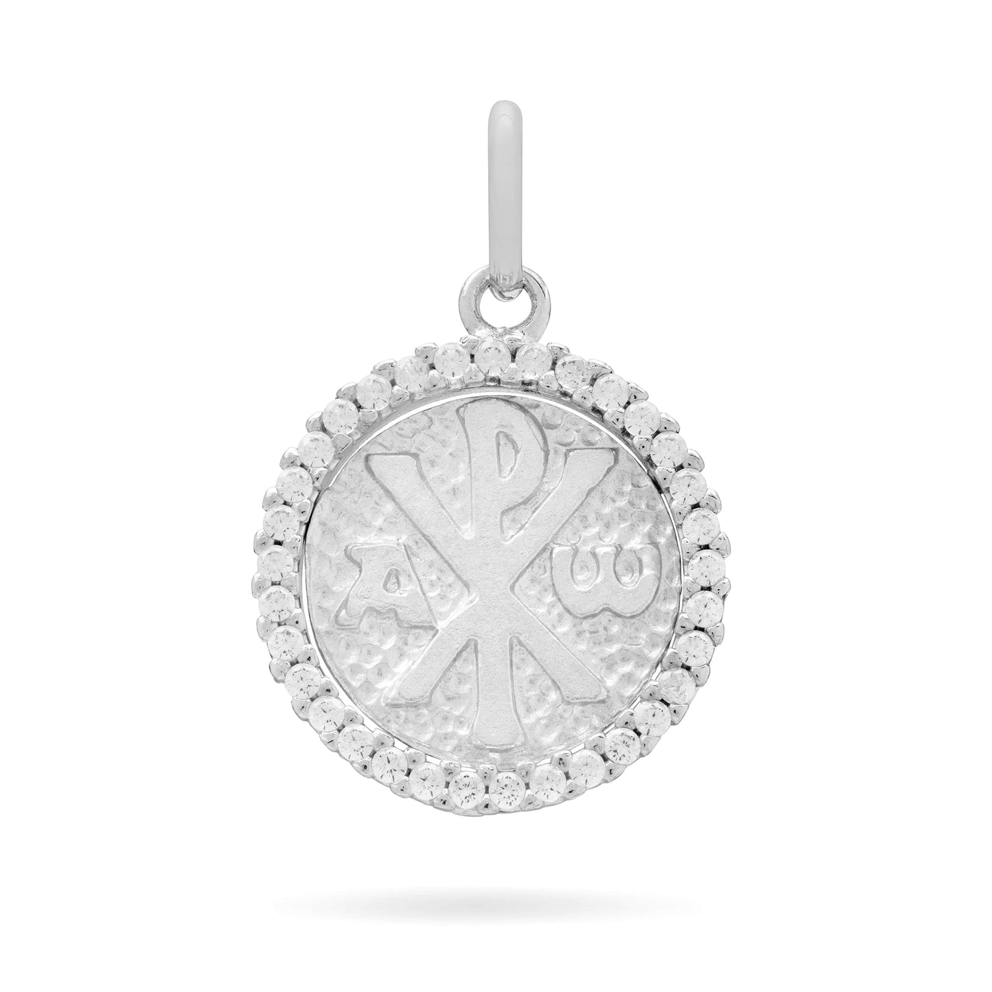 MONDO CATTOLICO Medal 15 mm (0.59 in) Round Sterling Silver Peace Symbol Medal and Mater Ecclesiae