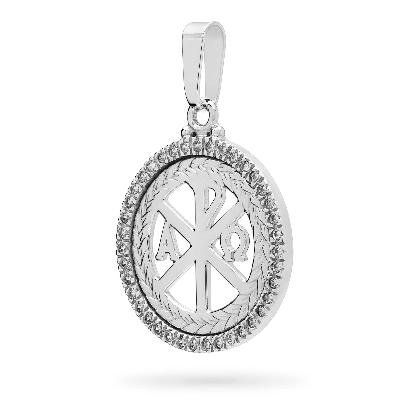 MONDO CATTOLICO Round White Gold Peace symbol.