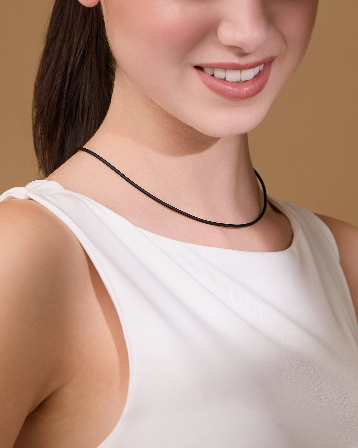 MONDO CATTOLICO ROMA Necklaces 45 cm (17.72 in) Rubber Cord Necklace with Gold-Plated Sterling Silver