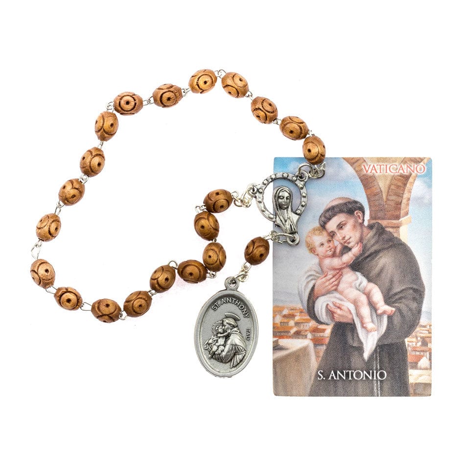 MONDO CATTOLICO Prayer Beads 18 cm (7 in) / 6 mm (0.23 in) Saint Anthony Devotional Rosary