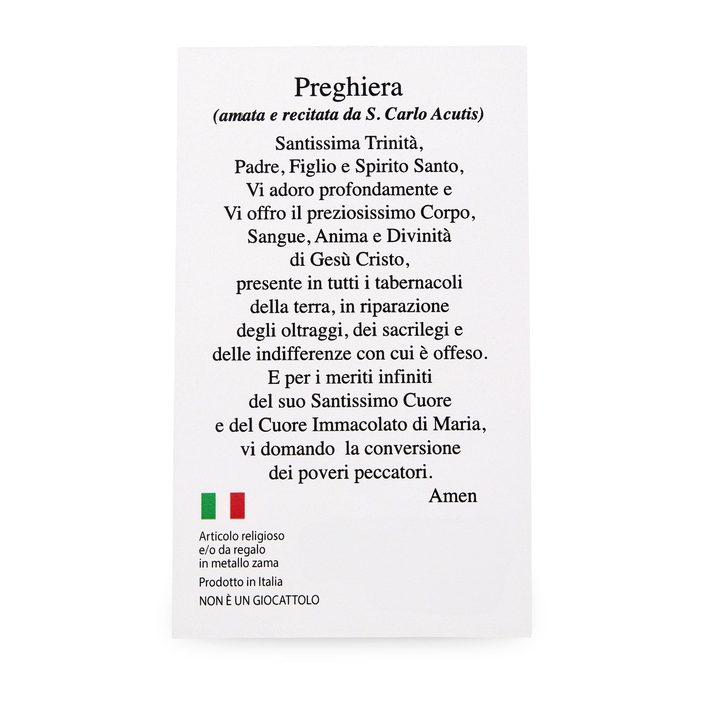 MONDO CATTOLICO ROMA Medal 22 mm (0.87 in) Saint Carlo Acutis Metal Medal with Prayer Card