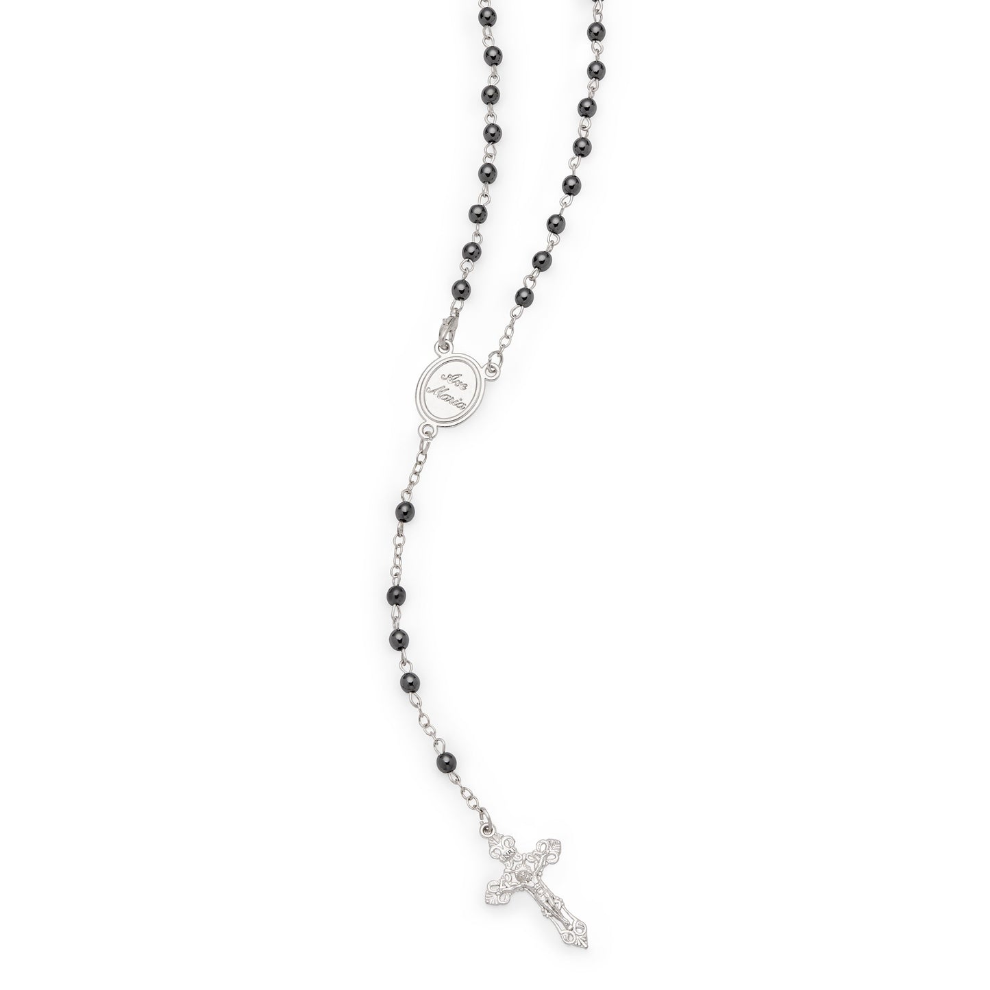 Mondo Cattolico Rosary cm (in) / cm (in) / mm (in) Saint Carlo Acutis Rosary with Hematite Beads