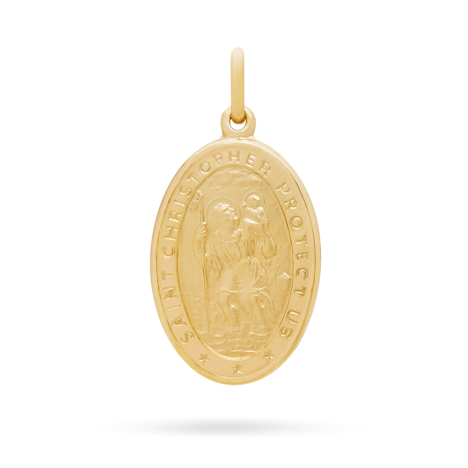 MONDO CATTOLICO Jewelry 16 mm (0.62 in) Saint Christopher Yellow Gold Oval Medal
