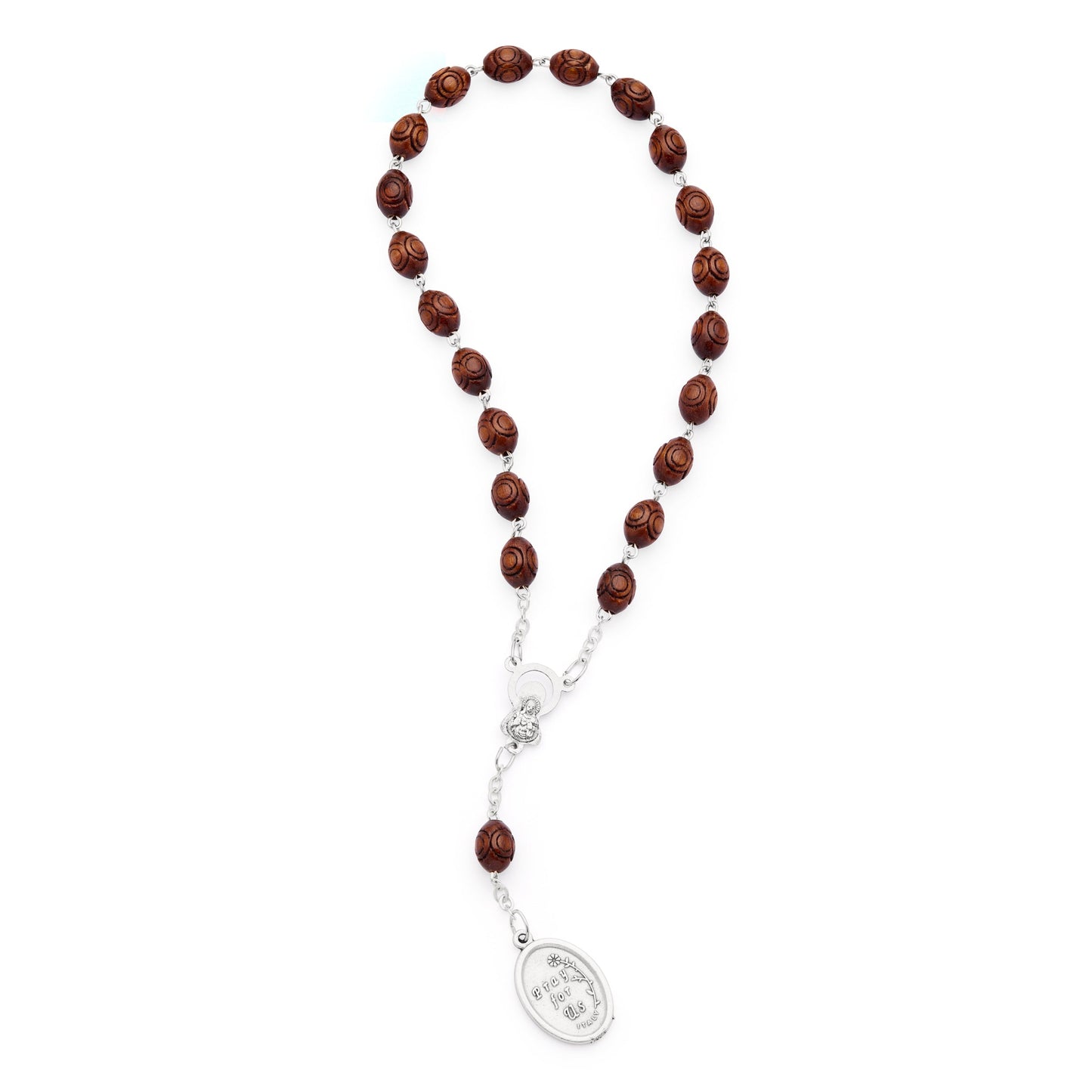 MONDO CATTOLICO ROMA Prayer Beads 18 cm (7.09 in) / 6 mm (0.24 in) Saint Francis Wooden Devotional Rosary