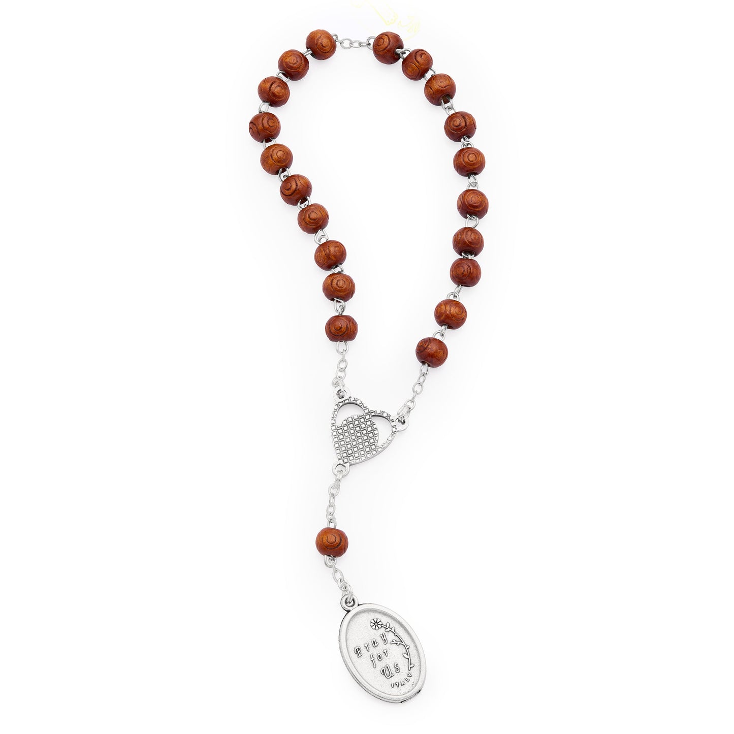 MONDO CATTOLICO ROMA Prayer Beads 18 cm (7.09 in) / 6 mm (0.24 in) Saint Peregrine Wooden Devotional Rosary