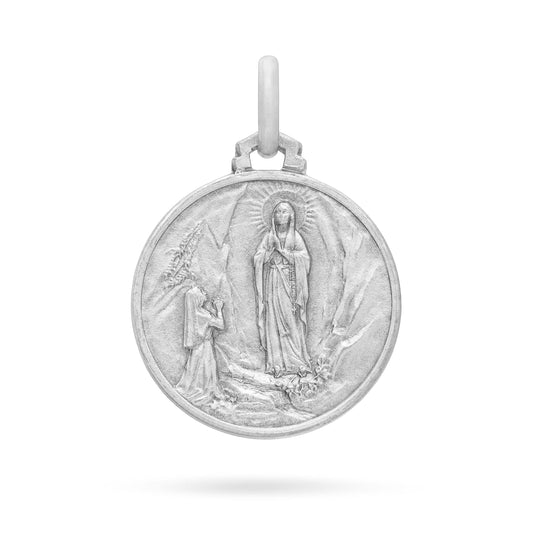MONDO CATTOLICO Medal 18 mm (0.70 in) Silver medal of Our Lady of Lourdes