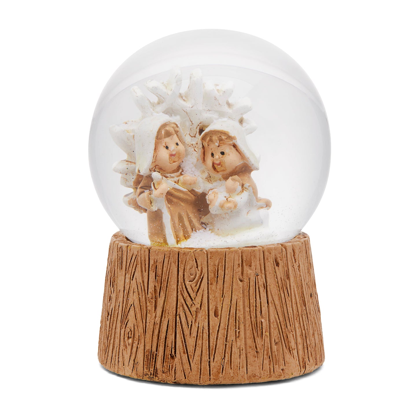 Mondo Cattolico 6 cm (2.36 in) Snow Globe With Nativity Scene on Resin Trunk