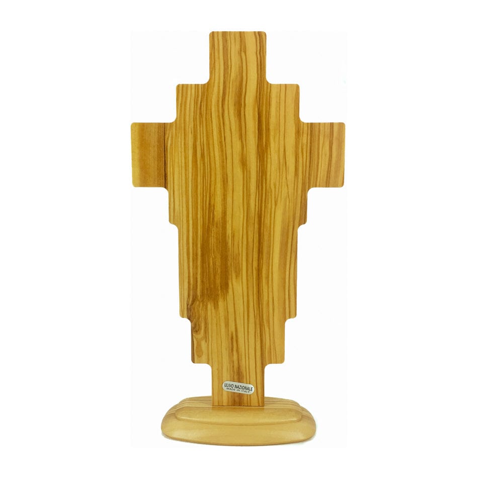 MONDO CATTOLICO 30 cm (11.81 in) Standing Olive Wood Risen Christ Crucifix With Via Crucis