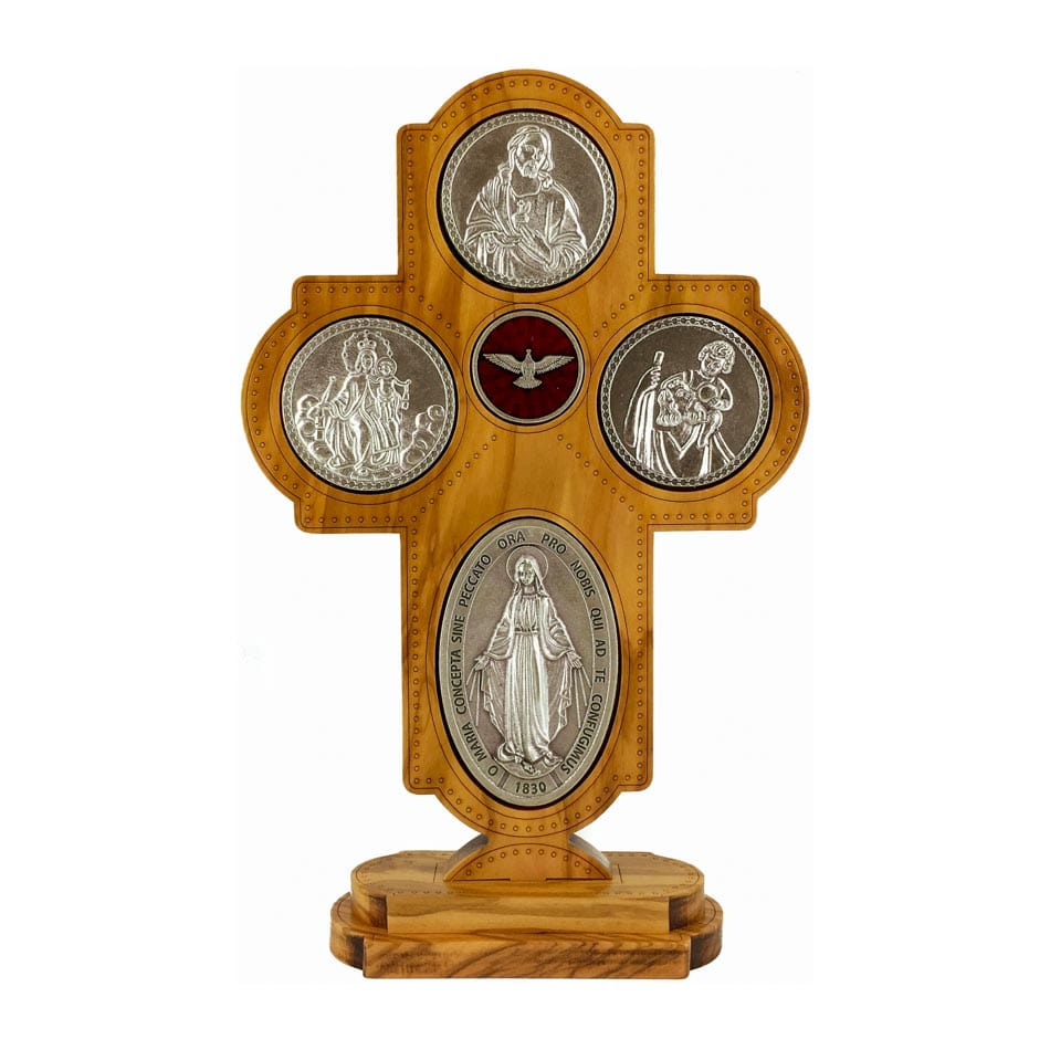 MONDO CATTOLICO 24 cm (9.44 in) Scapular Cross in Olive Wood 24 cm