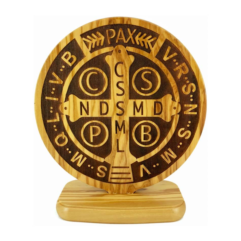 MONDO CATTOLICO Saint Benedict Cross in Olive Wood