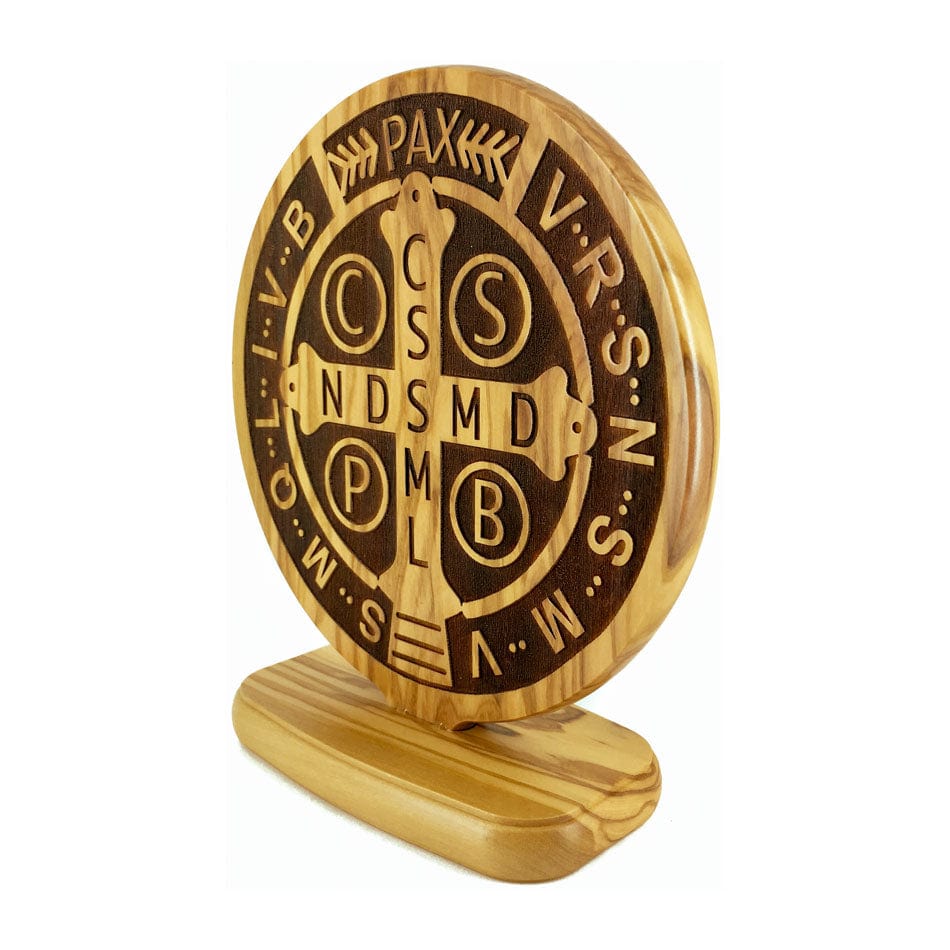 MONDO CATTOLICO Saint Benedict Cross in Olive Wood