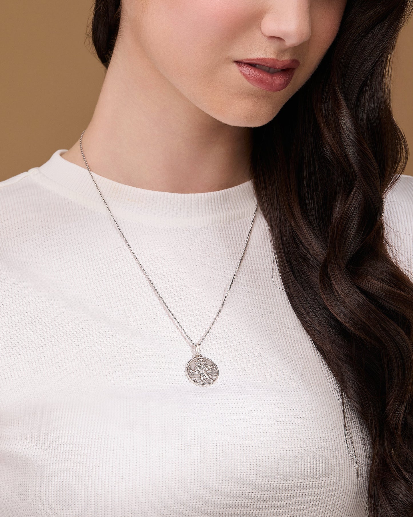 MONDO CATTOLICO ROMA Medal Sterling silver medal of Saint Christopher