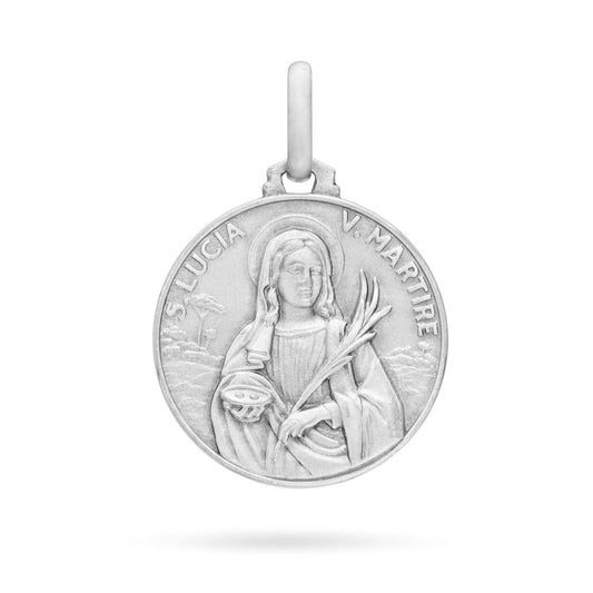 MONDO CATTOLICO Medal 10 mm (0.39 in) Sterling Silver medal of Saint Lucy