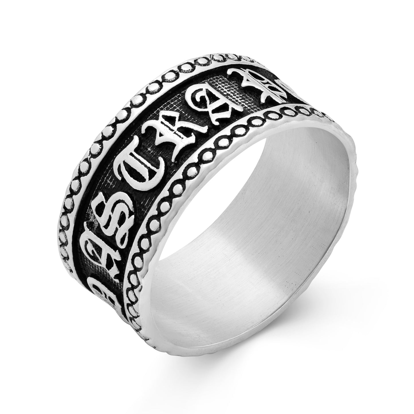 MONDO CATTOLICO Sterling Silver Ring With "Per Aspera Ad Astra"