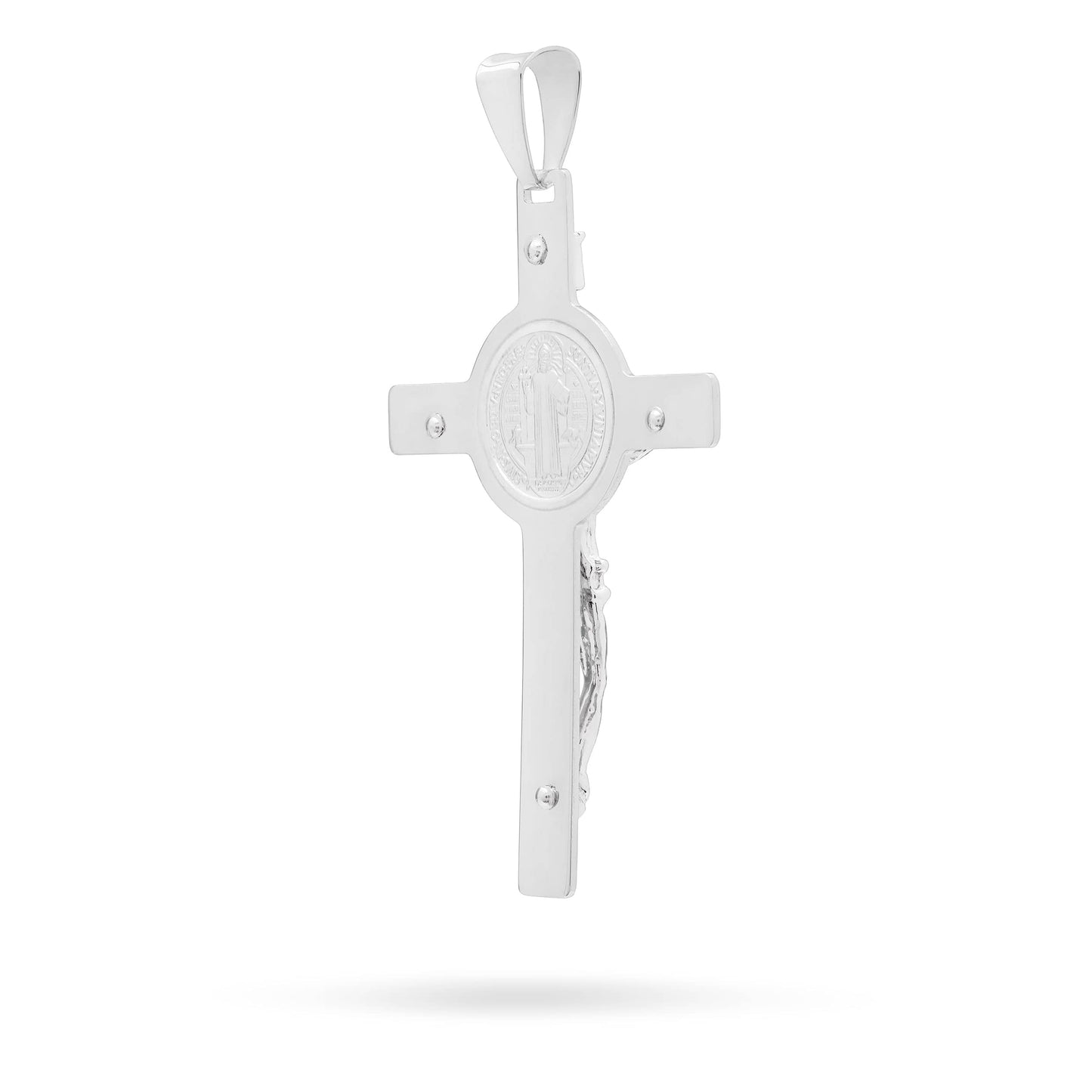 MONDO CATTOLICO Sterling Silver Saint Benedict Pendant Crucifix