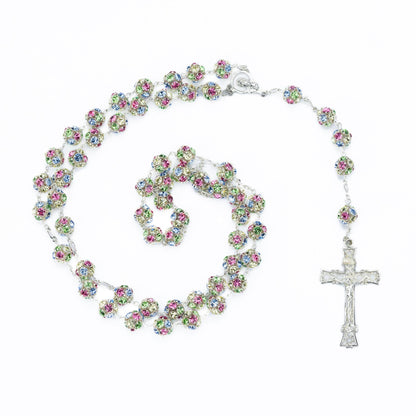 MONDO CATTOLICO Prayer Beads SWAROVSKY SILVER ROSARY