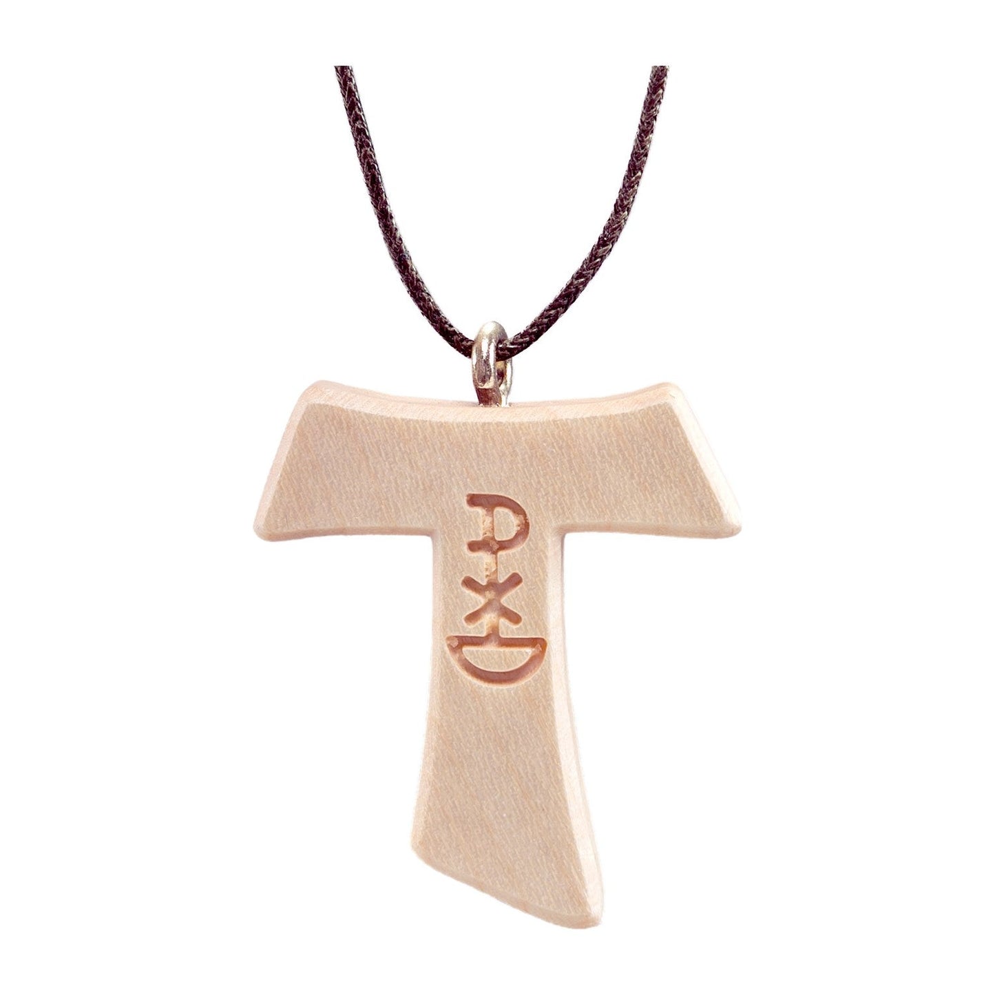Mondo Cattolico Natural / 4 cm (1.6 in) Tau with necklace
