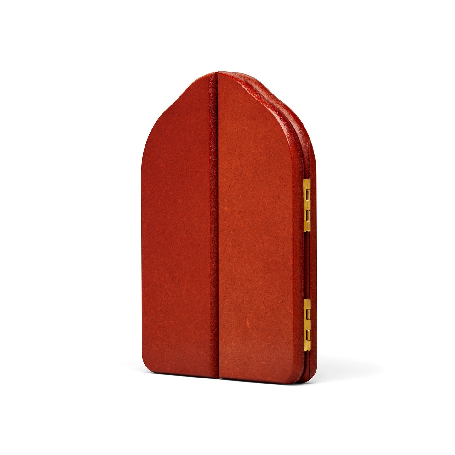 Mondo Cattolico 10.50x15 cm (4.13x5.91 in) Triptych in Red Wood With Sacred Heart of Jesus And Angels