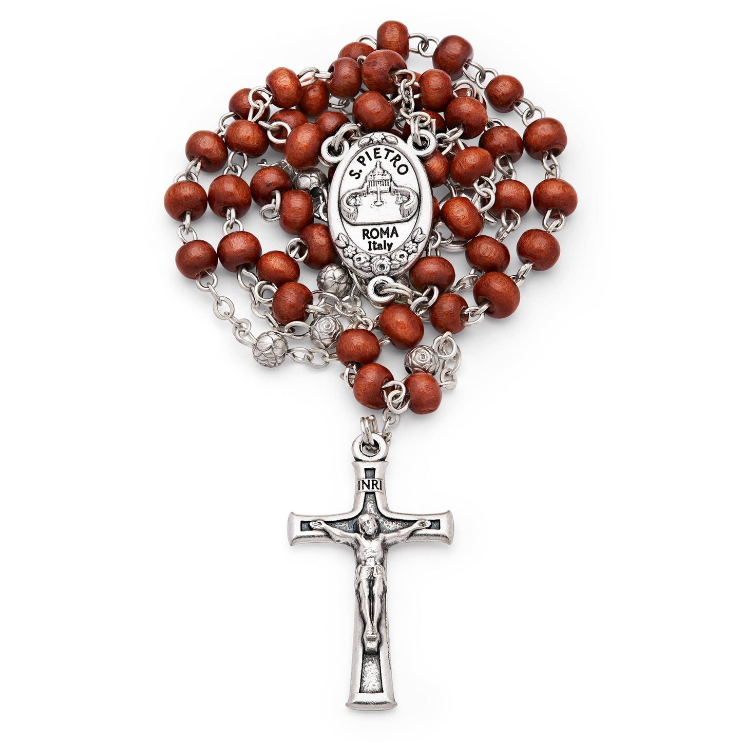 MONDO CATTOLICO Prayer Beads 38 cm (15 in) / 4 mm (0.15 in) Virgin Mary Rosary and Keepsake Case in Olive Wood