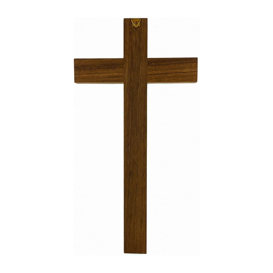 MONDO CATTOLICO 25 cm (9.84 in) Walnut Cross With Inlays