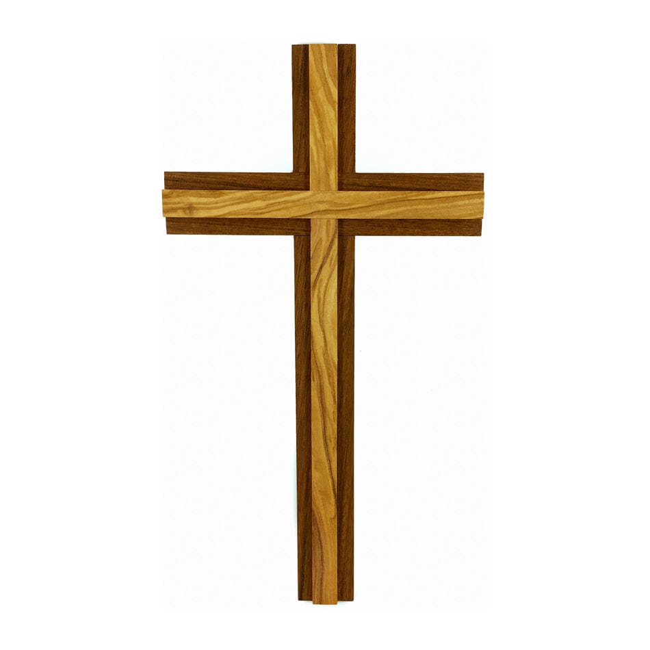 MONDO CATTOLICO Walnut Cross With Light Inlay