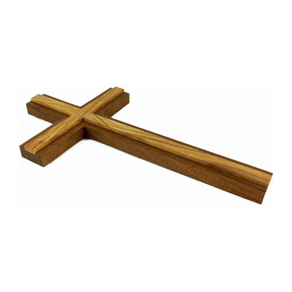 MONDO CATTOLICO Walnut Cross With Light Inlay