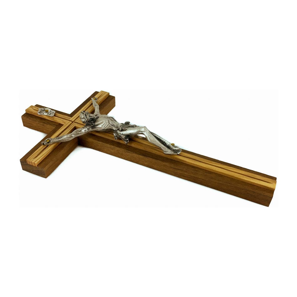 MONDO CATTOLICO 25 cm (9.84 in) Walnut Crucifix With Inlays