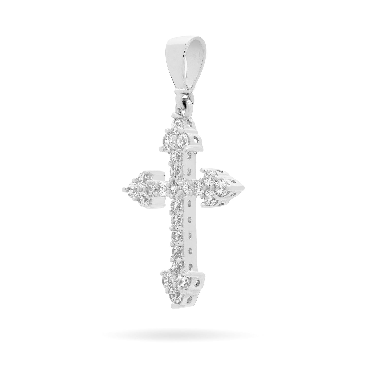 Mondo Cattolico Pendant White Gold Cross With Arrows Pendant Covered With Cubic Zirconia