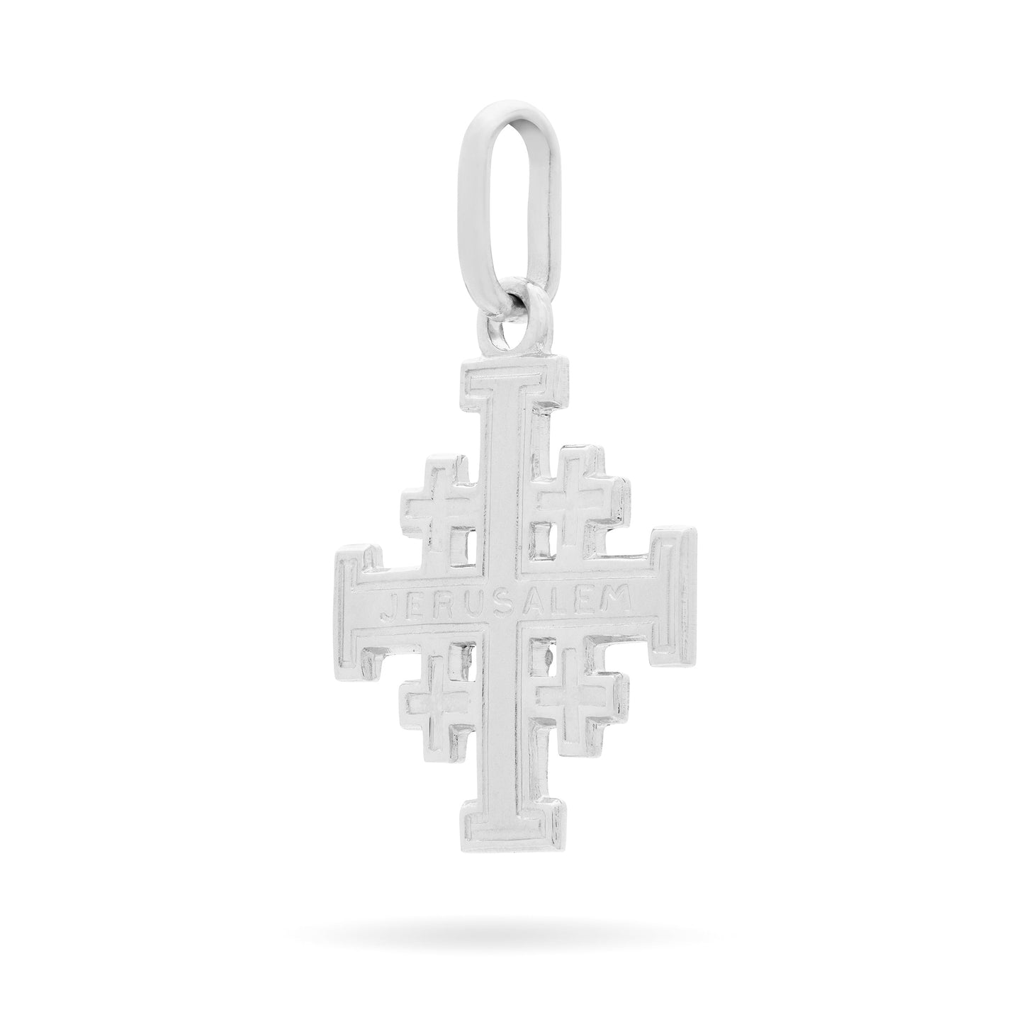 Mondo Cattolico Pendant 18 mm (0.71 in) White Gold Jerusalem Cross Pendant