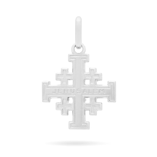 Mondo Cattolico Pendant 18 mm (0.71 in) White Gold Jerusalem Cross Pendant
