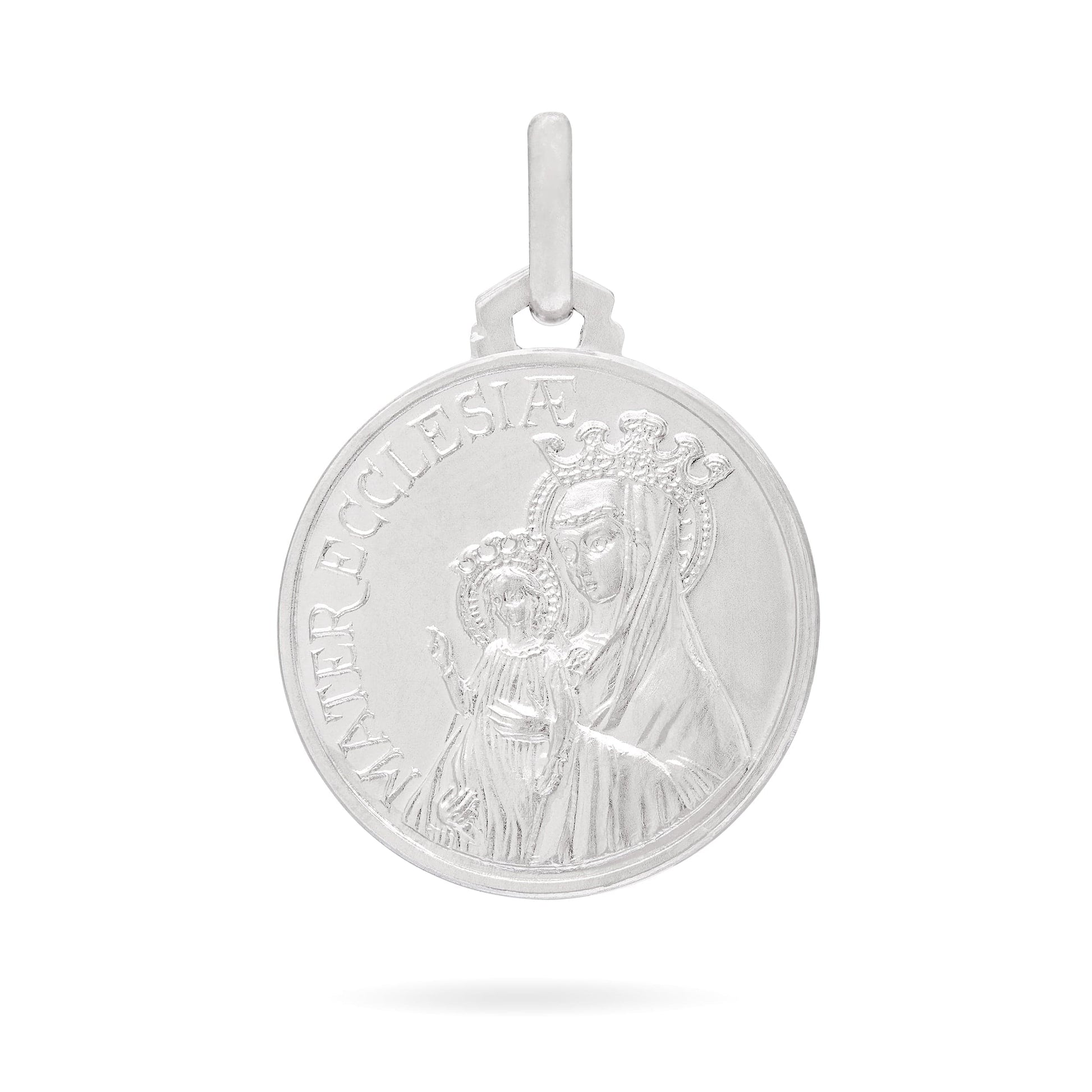 MONDO CATTOLICO Jewelry 18 mm (0.70 in) White Gold Medal Mater Ecclesiae