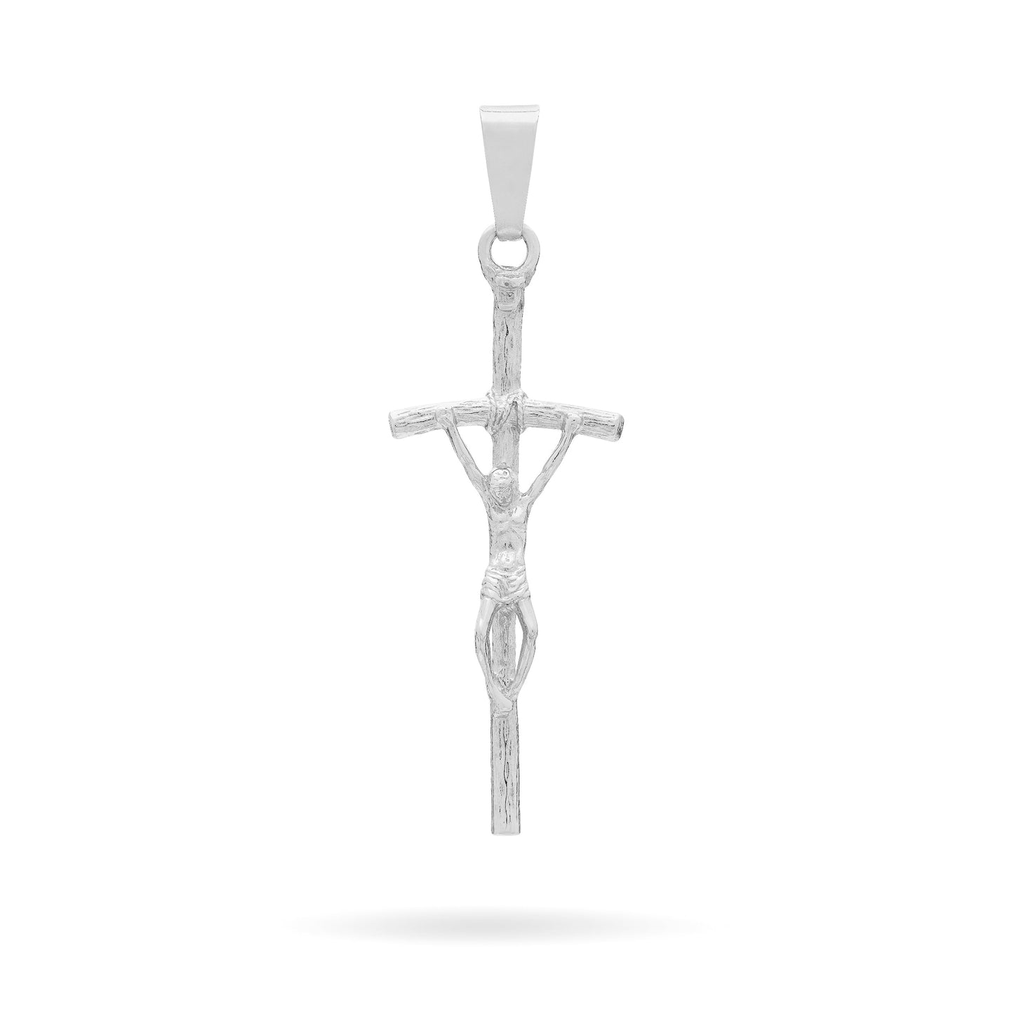 Mondo Cattolico Pendant White Gold Pastoral Crucifix Pendant