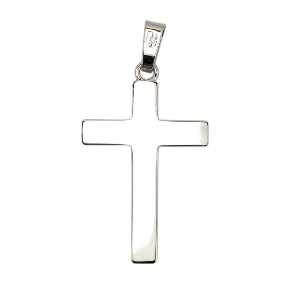 MONDO CATTOLICO White Gold Satin Finish Cross without Body