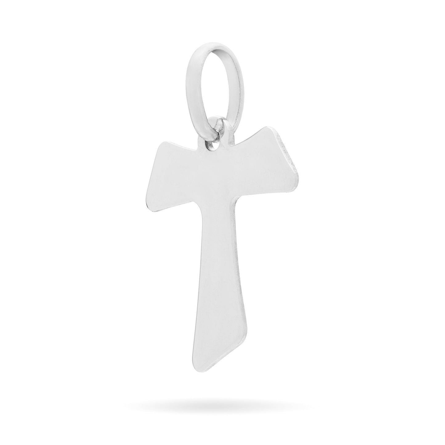 Mondo Cattolico Pendant 23 mm (0.91 in) White Gold Tau Cross Pendant