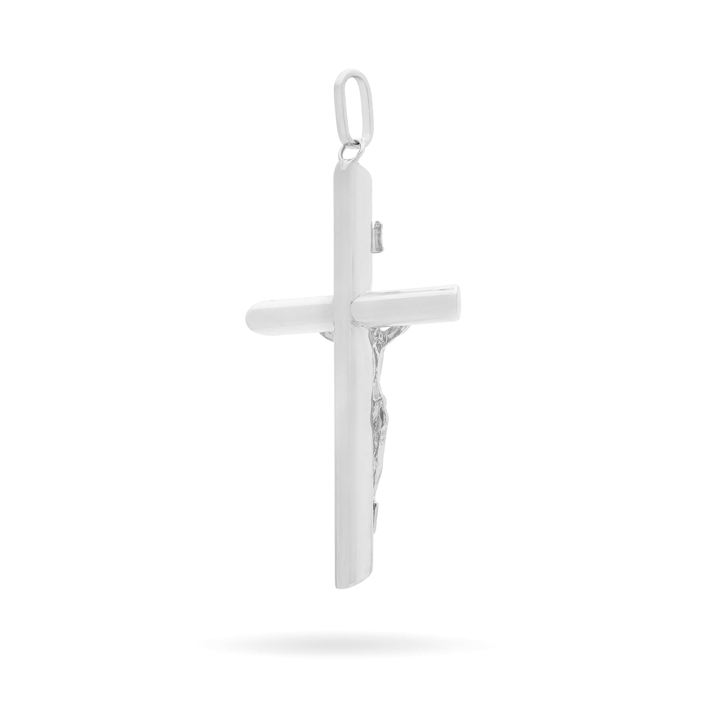 Mondo Cattolico Pendant White Gold Truncated Crucifix Pendant