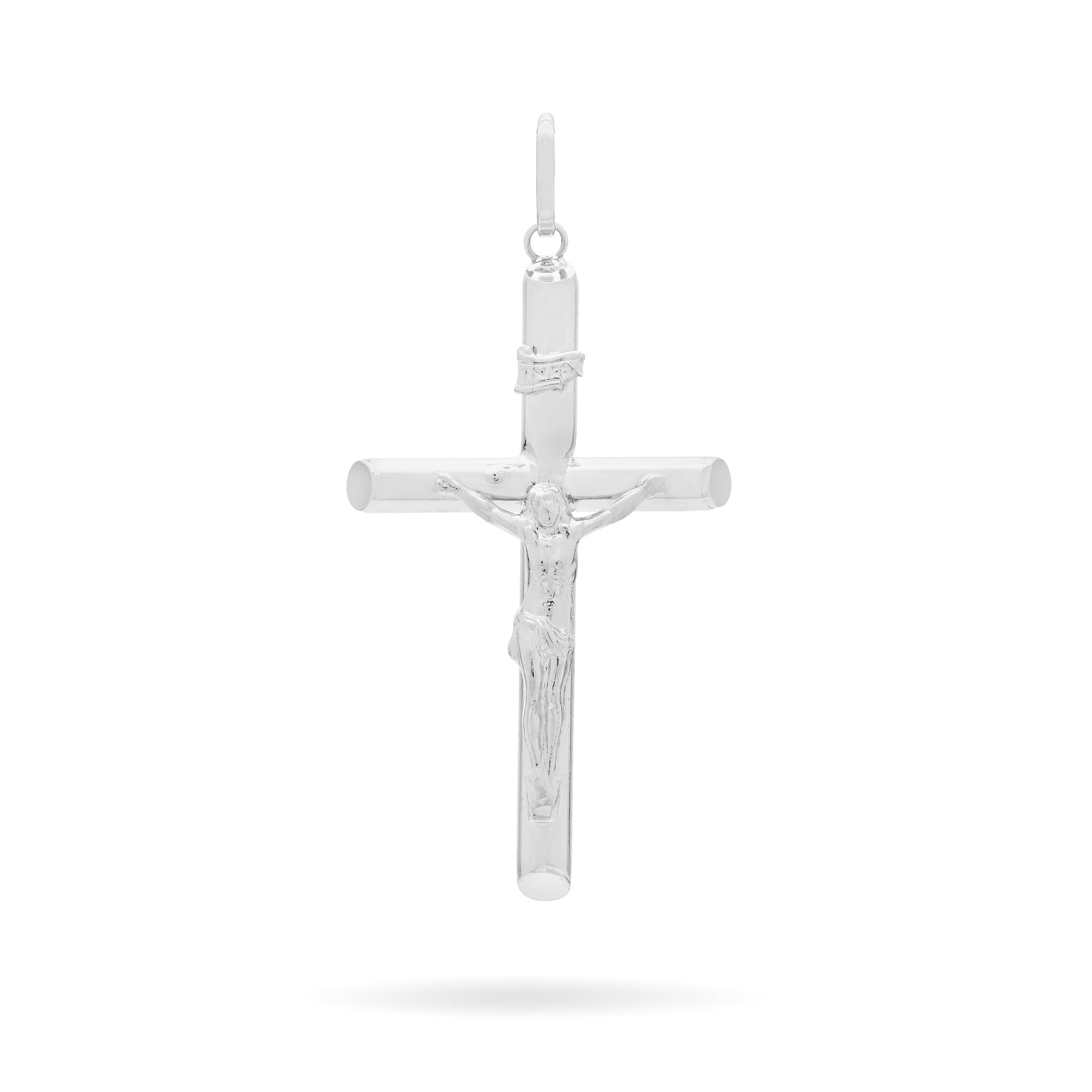 Mondo Cattolico Pendant White Gold Truncated Crucifix Pendant