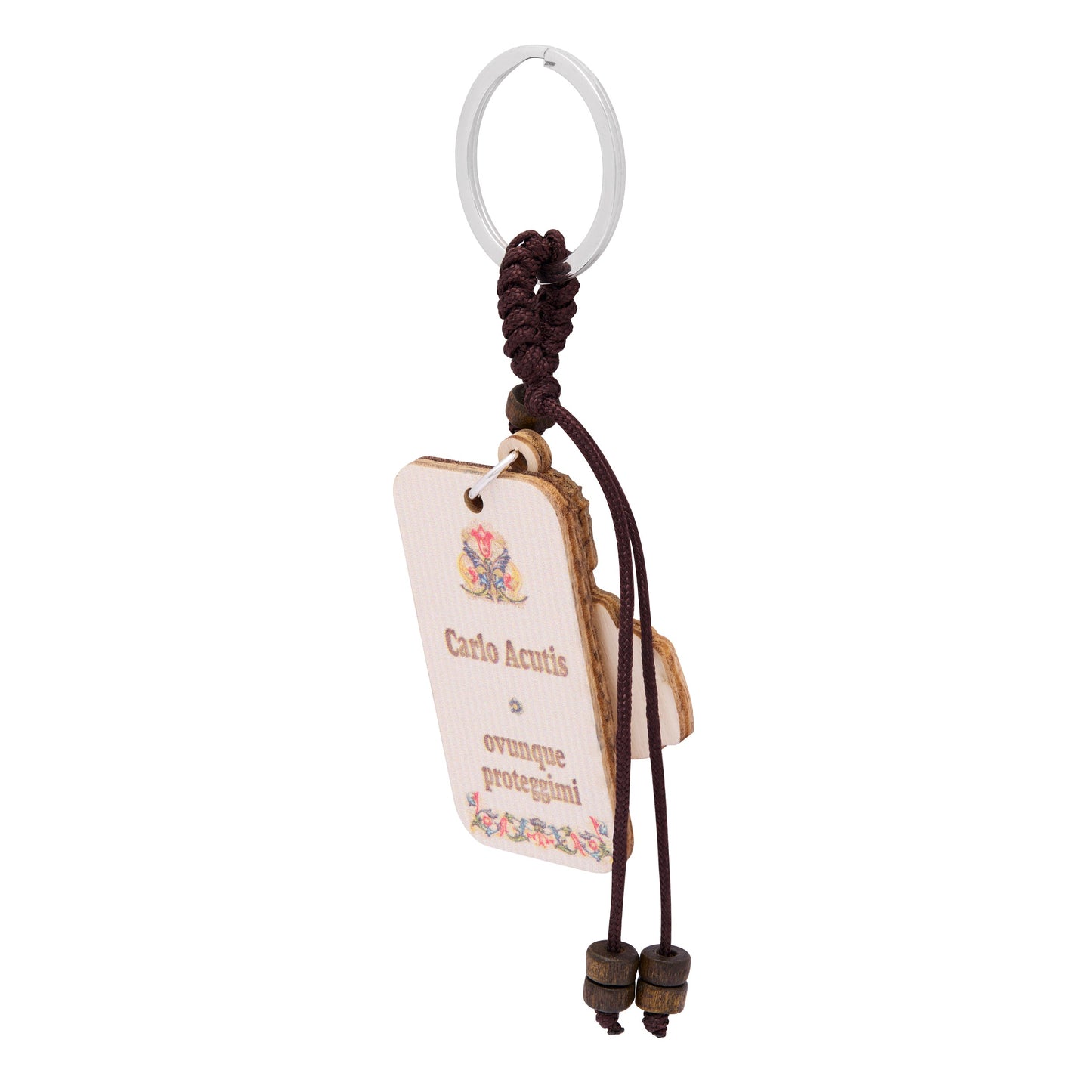 Mondo Cattolico Keychains Wooden Keychain Featuring Blessed Carlo Acutis