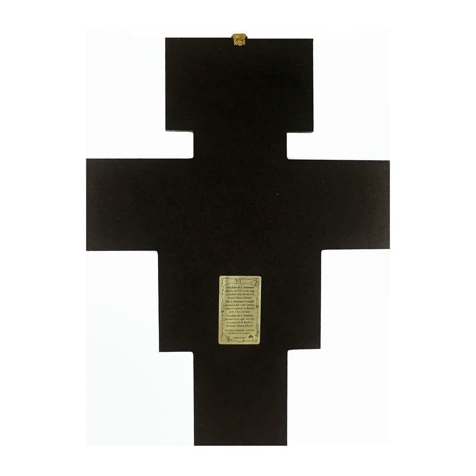 MONDO CATTOLICO Wooden San Damiano Crucifix With Gold Details