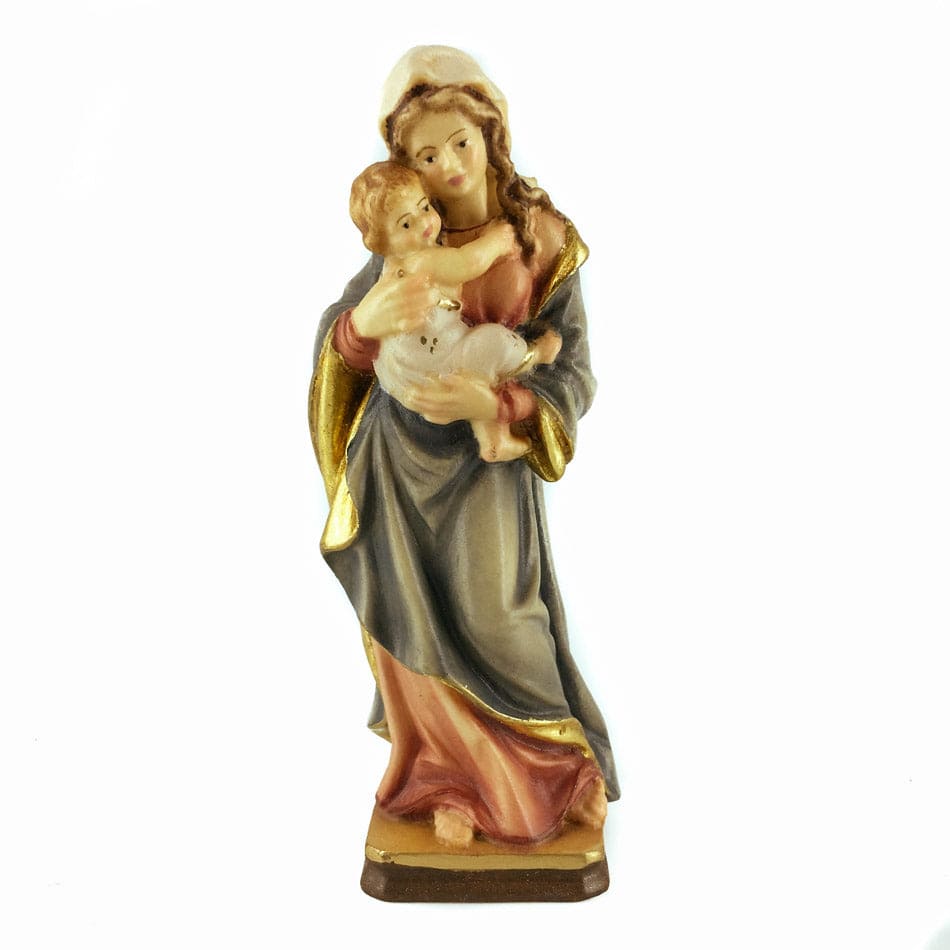 DEUR SNC DI DEMETZ OSVALD & CO. 10 cm (3.94 in) Wooden Statue Mother Mary with Child