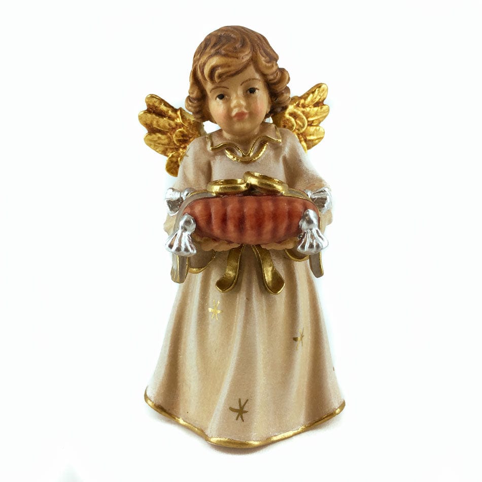 PEMA S.R.L. 9 cm (3.54 in) Wooden Statue of Angel With Wedding Rings