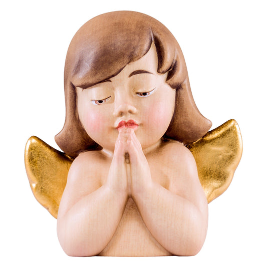 Mondo Cattolico Colored / 7 cm (2.8 in) Wooden statue of Deco - angel praying