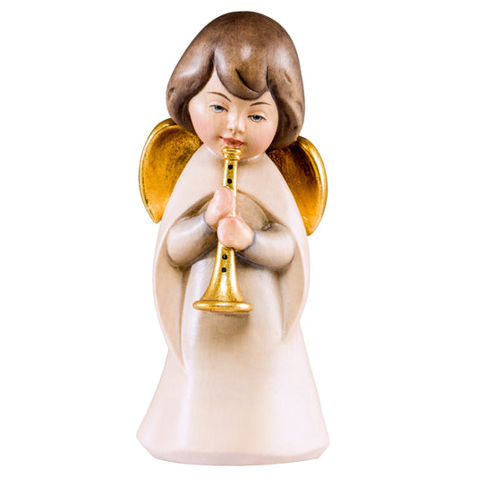 Mondo Cattolico Colored / 9 cm (3.5 in) Wooden statue of Dream angel with trombone